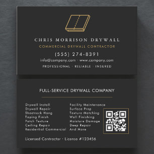 Carte De Visite Code QR de l'entreprise de cloison sèche