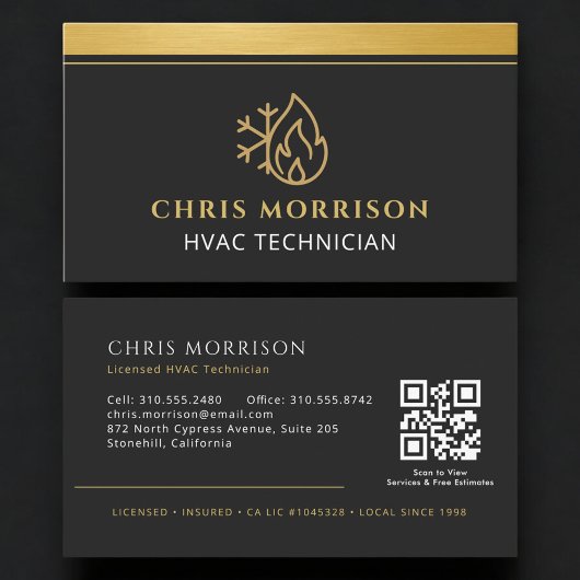 Carte De Visite Code QR de l'entreprise de CVC professionnelle
