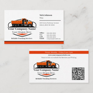 Carte De Visite Code QR de l'entreprise de transport de camions à 