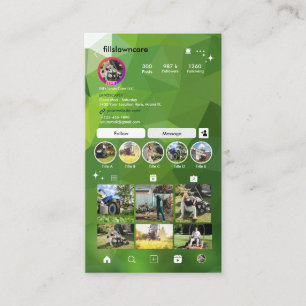 Carte De Visite Code QR de l'entretien de pelouse et d'aménagement