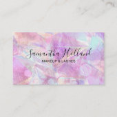 Carte De Visite Code QR de l'icône sociale holographique rose Maqu (Devant)