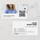 Carte De Visite Code QR de l'infirmière (Devant / Derrière)
