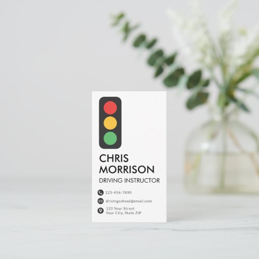 Carte De Visite Code QR de l'instructeur de conduite moderne (Debout devant)