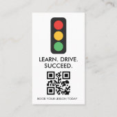 Carte De Visite Code QR de l'instructeur de conduite moderne (Dos)