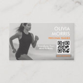 Carte De Visite Code QR de l'instructeur de fitness moderne minima (Devant)