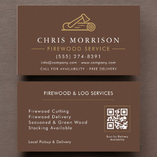 Carte De Visite Code QR de livraison de bois de chauffage