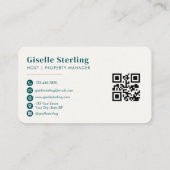 Carte De Visite Code QR de location à court terme professionnel (Dos)
