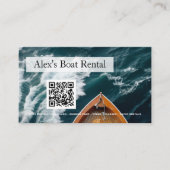 Carte De Visite Code QR de location de bateau moderne classique un (Devant)