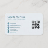 Carte De Visite Code QR de location de maison de plage (Dos)