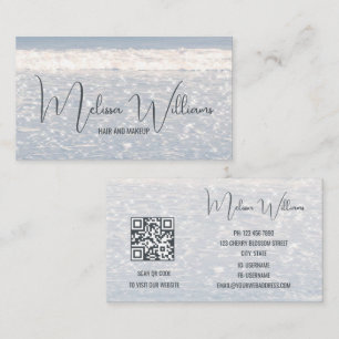 Carte De Visite Code QR de l'océan bleu