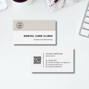 Carte De Visite Code QR de logo de clinique dentaire professionnel