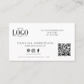 Carte De Visite Code QR de Logo de Maquilleur Moderne Coiffeur (Dos)
