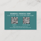 Carte De Visite Code QR de logo de photo de prêt professionnel (Dos)