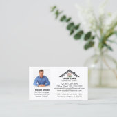 Carte De Visite Code QR de logo de photo de prêt professionnel (Debout devant)