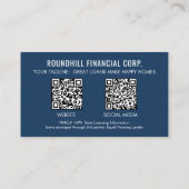 Carte De Visite Code QR de logo de photo de prêt professionnel (Dos)