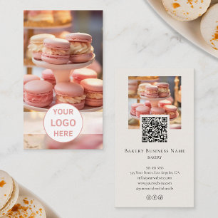 Carte De Visite Code QR de logo de photo personnalisé Boulangerie