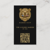 Carte De Visite Code QR de logo de salon de coiffure Golden Beaver (Devant)