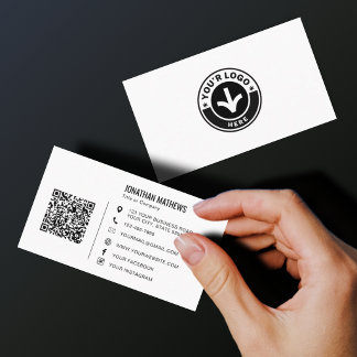 Carte De Visite Code QR de logo de société minimaliste professionn
