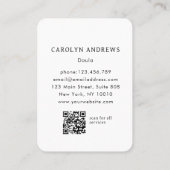 Carte De Visite Code QR de logo d'empreinte de pied de bébé fleur (Dos)