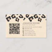 Carte De Visite Code QR de logo d'entreprise personnalisé guépard (Dos)