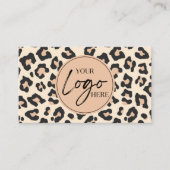 Carte De Visite Code QR de logo d'entreprise personnalisé guépard (Devant)