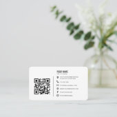 Carte De Visite Code QR de logo d'entreprise professionnel minimal (Debout devant)