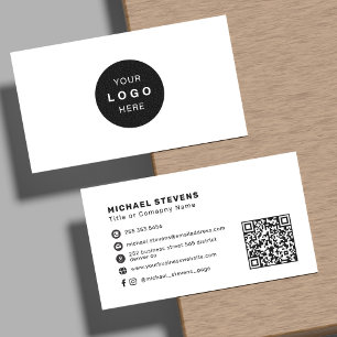 Carte De Visite Code QR de logo d'entreprise professionnel minimal