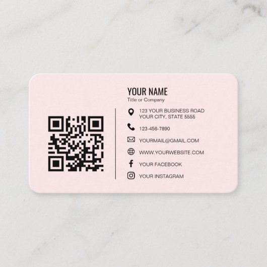 Carte De Visite Code QR de logo d'entreprise professionnel minimal (Devant)