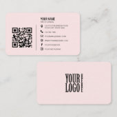 Carte De Visite Code QR de logo d'entreprise professionnel minimal (Devant / Derrière)