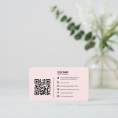 Carte De Visite Code QR de logo d'entreprise professionnel minimal (Debout devant)