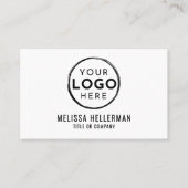Carte De Visite Code QR de logo d'entreprise simple et blanc profe (Devant)