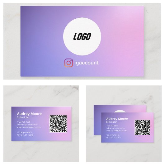 Carte De Visite Code QR de logo des services d'esthéticienne de ma