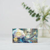 Carte De Visite Code QR de logo floral artistique (Debout devant)
