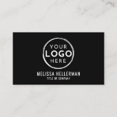Carte De Visite Code QR de logo générique noir professionnel (Devant)