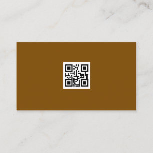 Carte De Visite "Code QR de logo marron minimaliste Scannez le sit