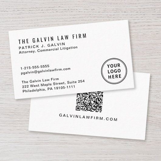 Carte De Visite Code QR de logo moderne employé