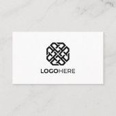 Carte De Visite Code QR de logo moderne simple blanc générique (Dos)