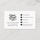 Carte De Visite Code QR de logo noir et blanc professionnel (Devant)