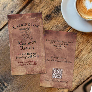 Carte De Visite Code QR de logo personnalisable de Ranch équestre