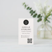 Carte De Visite Code QR de logo photo moderne propre (Debout devant)