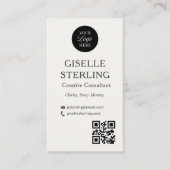 Carte De Visite Code QR de logo photo moderne propre (Devant)