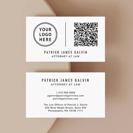 Carte De Visite Code QR de logo professionnel
