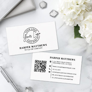 Carte De Visite Code QR de logo professionnel minimaliste moderne