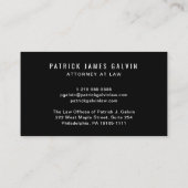 Carte De Visite Code QR de logo professionnel noir (Dos)