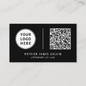 Carte De Visite Code QR de logo professionnel noir (Devant)