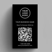 Carte De Visite Code QR de Logo Promotionnel Moderne Noir