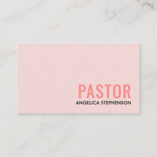 Carte De Visite Code QR de logo rose minimal blush PASTOR