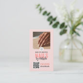 Carte De Visite Code QR de logo rose moderne pour MANUCURE (Debout devant)