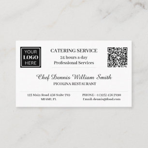 Carte De Visite Code QR de logo Service de restauration de restaur