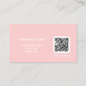 Carte De Visite Code QR de logo simple minimal Rose poudré (Dos)